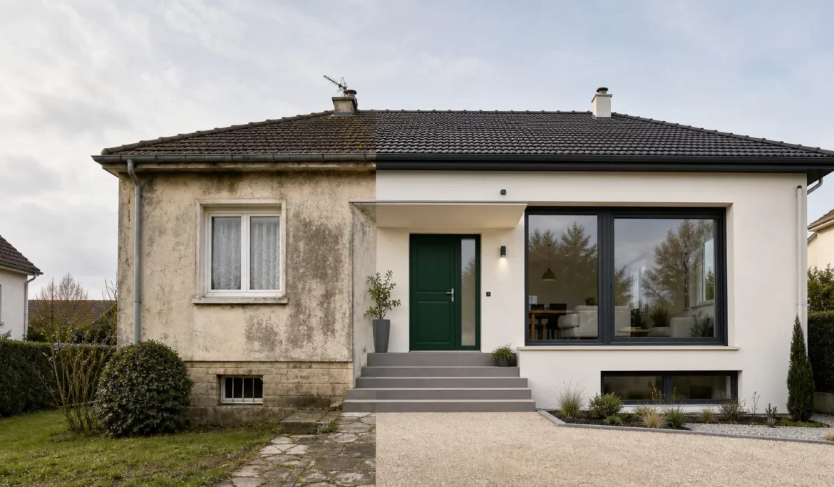 Pavillon des années 60 rénové avant après