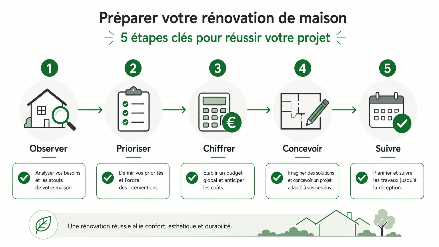 Checklist en cinq étapes pour préparer une rénovation de maison